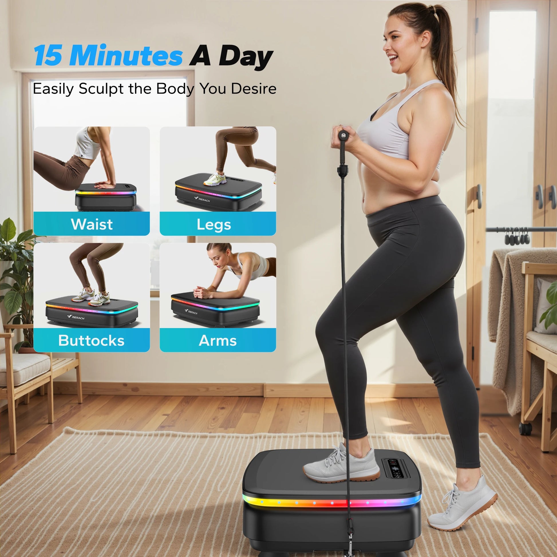 Vibration Plate Exercise Machine – LED, Bluetooth & 99 Speeds
