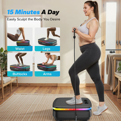 Vibration Plate Exercise Machine – LED, Bluetooth & 99 Speeds