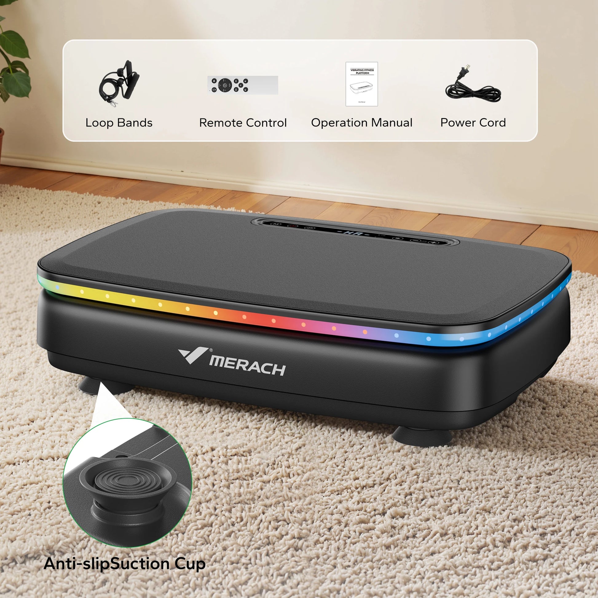 Vibration Plate Exercise Machine – LED, Bluetooth & 99 Speeds
