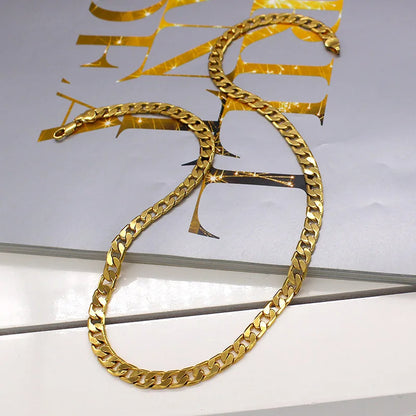 24K Gold Cuban Mouth Chain Necklace For Men And Women