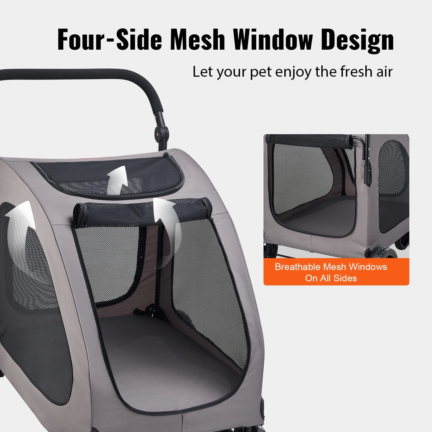 Heavy-Duty Pet Stroller Carrier – Large Dogs & Cats