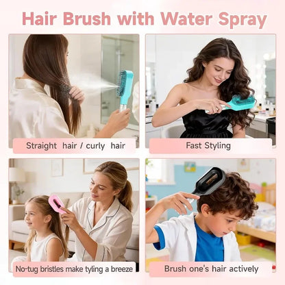 2-in-1 Spray Bottle Hairbrush Comb For Easy Styling