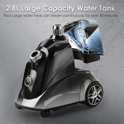 1500W Standing Garment Steamer – 2.8L Tank, 80-Min Steam - EverGrowMarkeplace