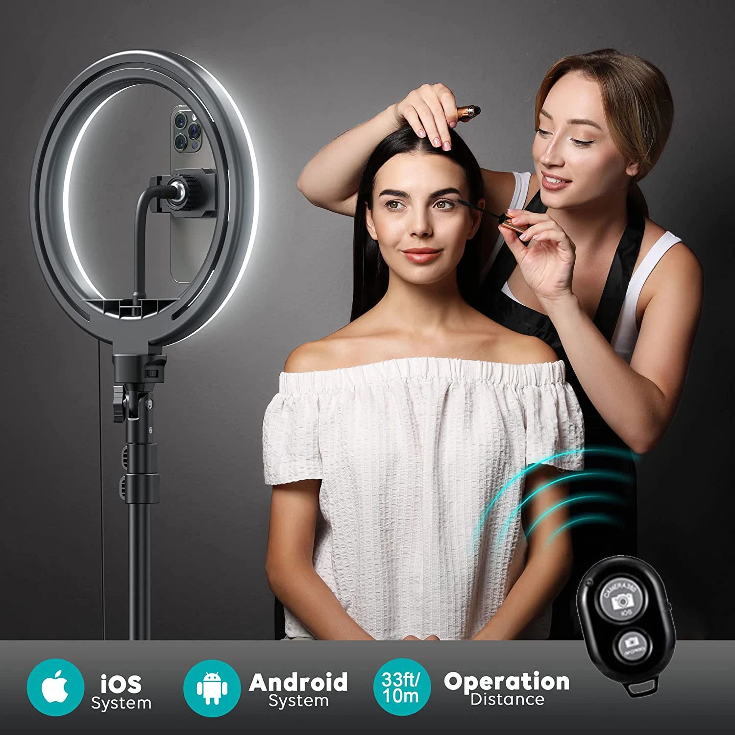 12-Inch Dimmable Selfie Ring Light with Tripod Stand - EverGrowMarkeplace