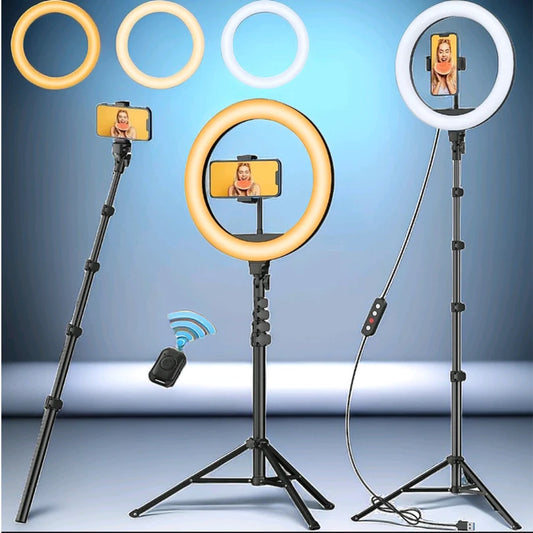 12-Inch Dimmable Selfie Ring Light with Tripod Stand - EverGrowMarkeplace