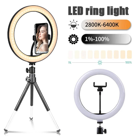 10-Inch Dimmable LED Ring Light with Tripod Stand - EverGrowMarkeplace