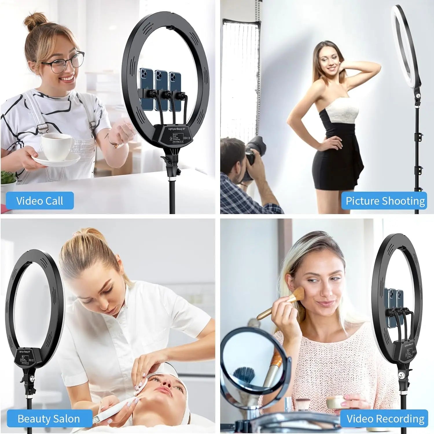 18 Inch Bi-Color Ring Light with Tall Tripod Stand - EverGrowMarkeplace