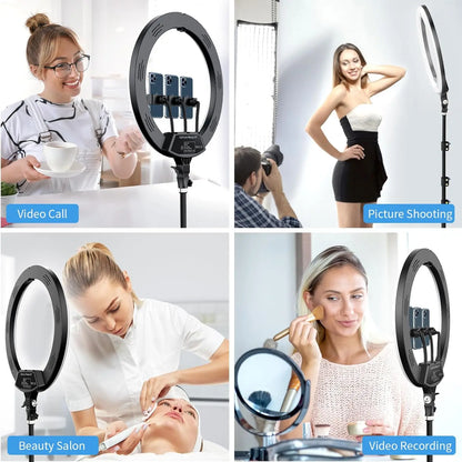 18 Inch Bi-Color Ring Light with Tall Tripod Stand - EverGrowMarkeplace