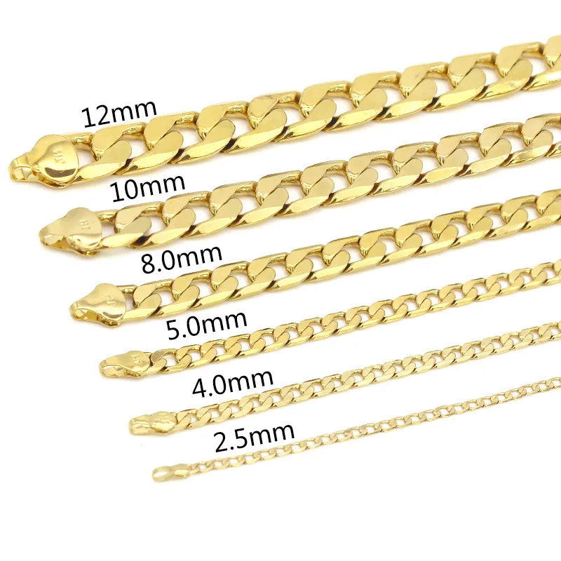 24K Gold Cuban Mouth Chain Necklace For Men And Women