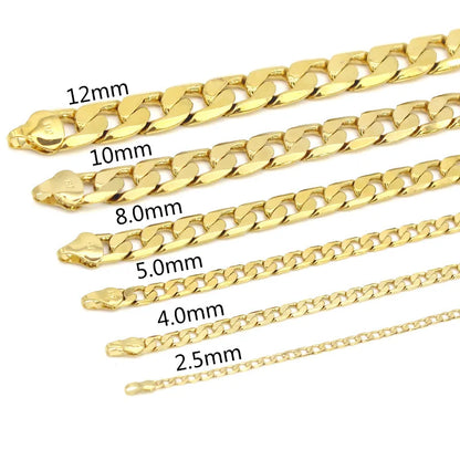 24K Gold Cuban Mouth Chain Necklace For Men And Women