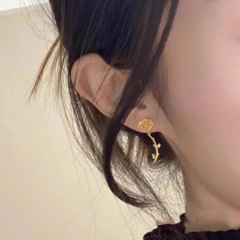 24K Pure Gold Rose Jewelry Set for Women