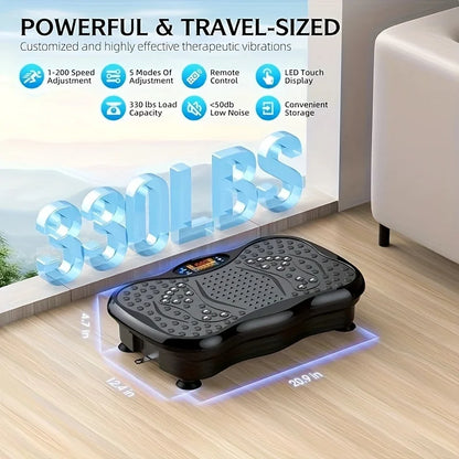 Compact Vibration Platform with Resistance Bands for Home