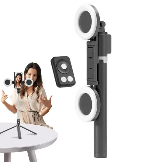 6-in-1 Selfie Stick Tripod with Dual Lights and Remote