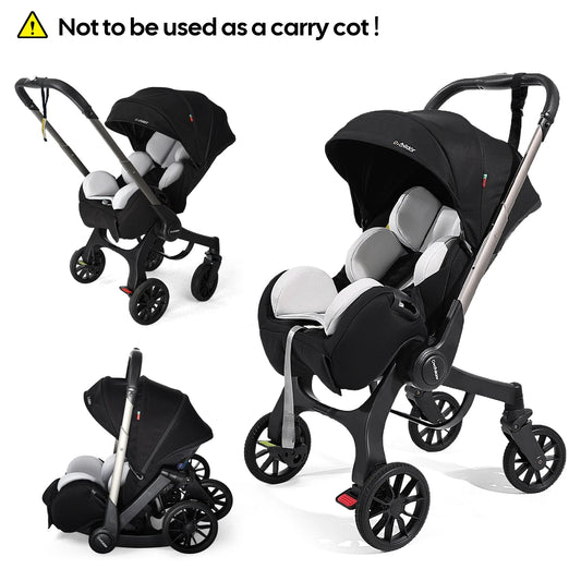 Foldable Baby Stroller with Reversible Seat and High View
