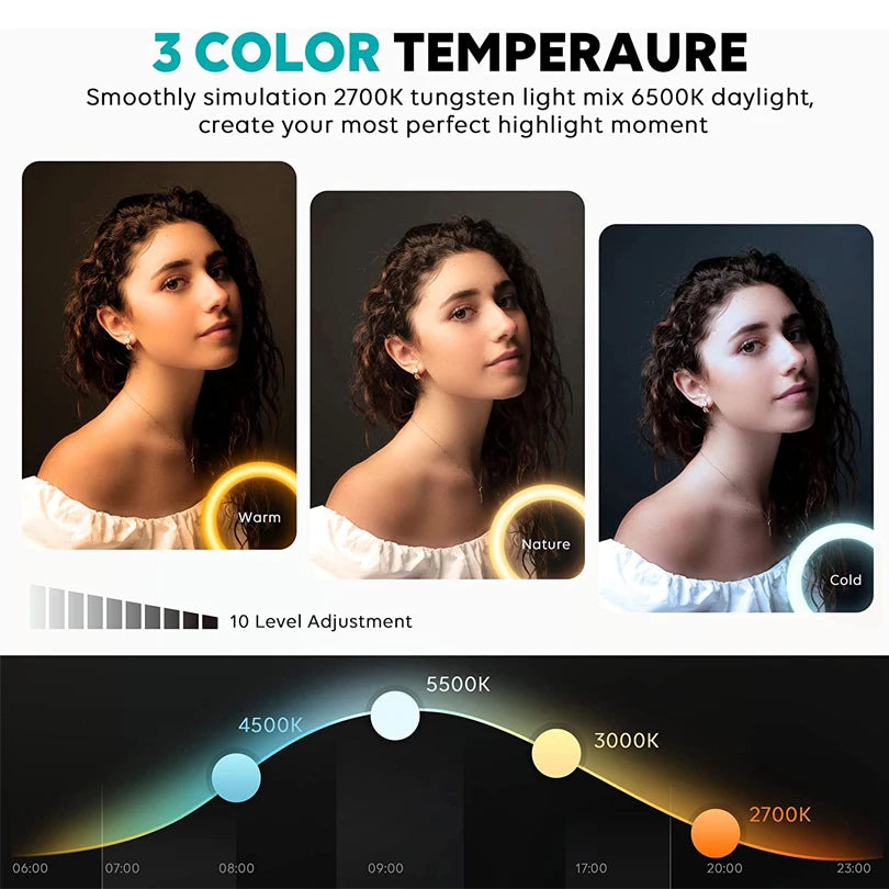 12-Inch Dimmable Selfie Ring Light with Tripod Stand - EverGrowMarkeplace